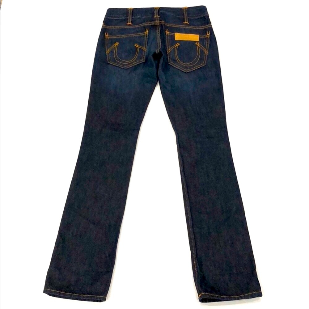 True Religion Vintage Leather Patch Straight Jean